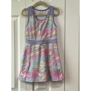 Lands’ End Magic Tie Dye Girls Athletic Active Tank Top Dress XS 4-5